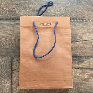 Louis Vuitton Tan Bag with Blue Handle